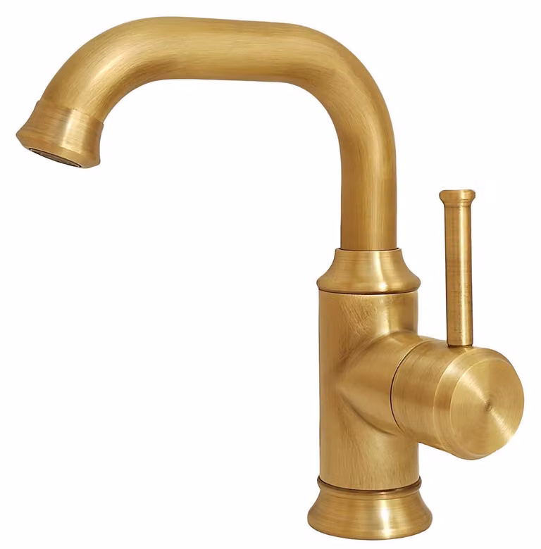 Rubinetto da bagno antico in ottone, stile retrò, miscelatore per lavabo, girevole a 360°