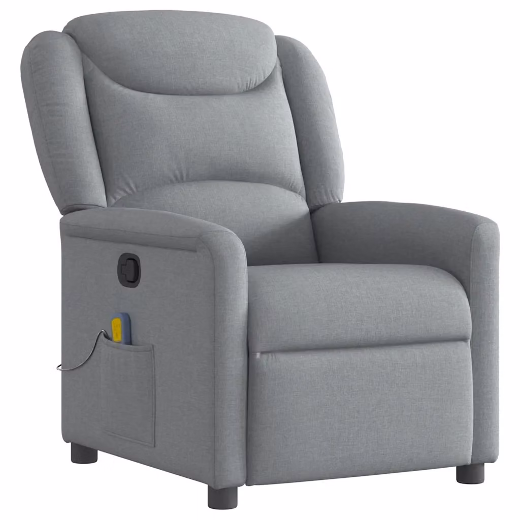 Poltrona Relax Reclinabile vidaXL in Tessuto Grigio con Braccioli e Regolazione Manuale – 2