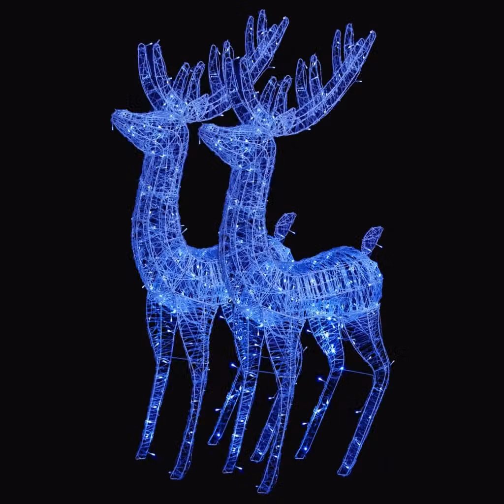 XXL Renna decorazione natalizia acrilica 250 LED 2 pezzi 180 cm