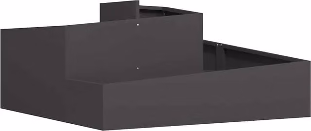 Fioriera da giardino moderna HELLOSHOP26 in acciaio nero stile industriale L: 100 cm, P: 100 cm, H: 50 cm – 1