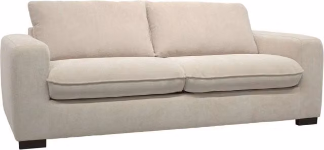Divano letto a 3 posti Sweeek in ciniglia beige con struttura in legno e materasso 140x200 cm