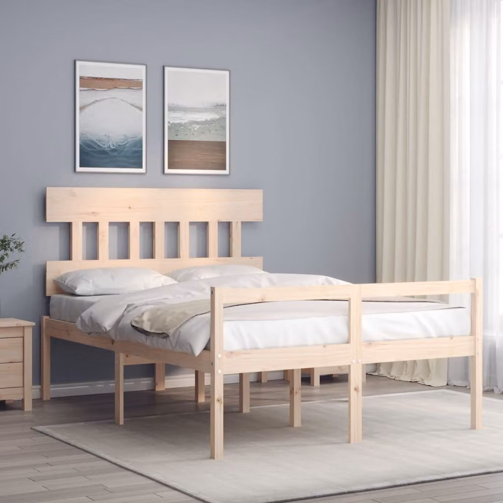 The Living Store Letto Senior con testiera 120x200 cm in legno massiccio