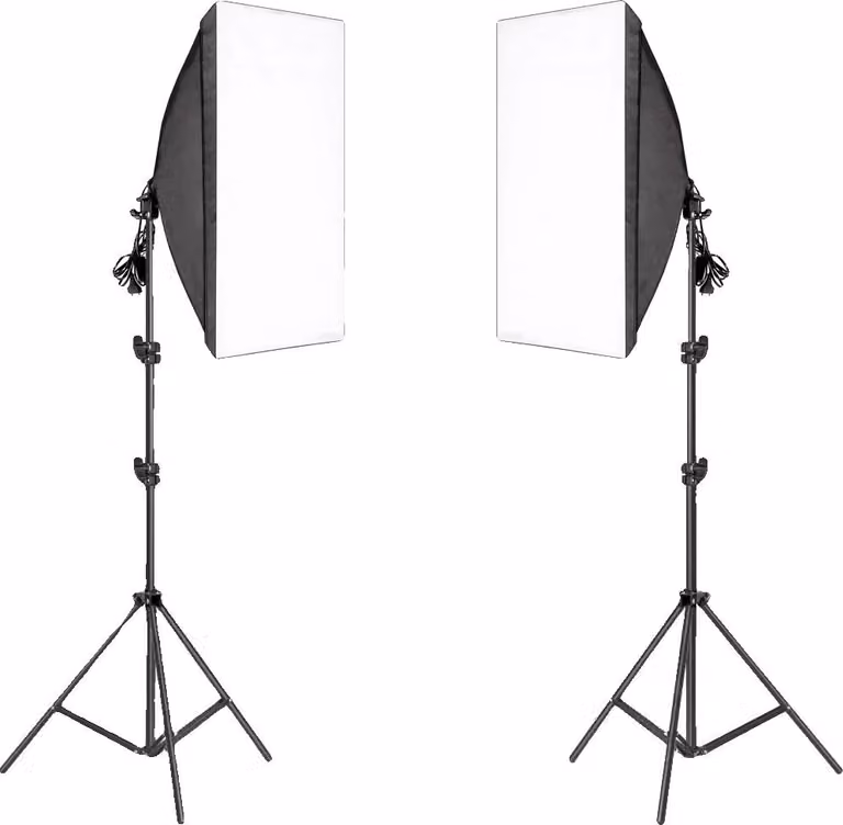 Set di illuminazione con softbox, stativo regolabile, compatibilità versatile, senza lampadine, senza borsa