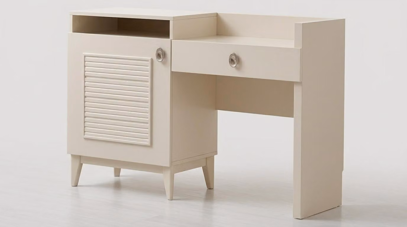 Comodino, comodo, elegante, beige, minimalista, spazioso, moderno