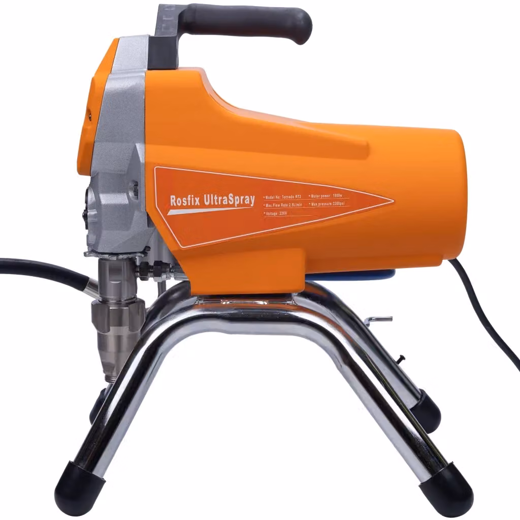 Pistola airless Rosfix arancione per vernice murale, lacca e smalto con motore da 1800W e pressione di 19.0 MPa – 2