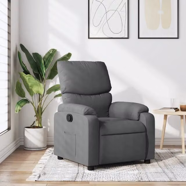 Divano Sedia-Poltrona reclinabile in tessuto grigio scuro 813452