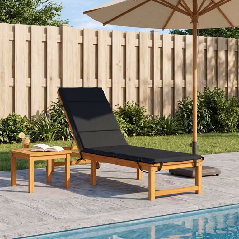 Cuscino per lettino vidaXL GEMERT in poliestere con fodera lavabile e resistente ai raggi UV, Blu o Nero