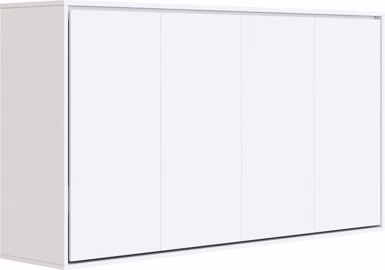 Letto a scomparsa 100x200 Orizzontale (M2 55cm profondità) Bianco