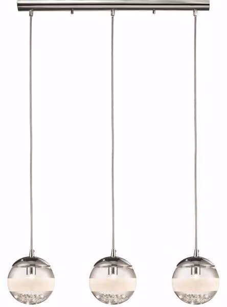 Lampada a sospensione Dream cromata 3xG9x33W in vetro, dimensioni: 70x60x11 cm, IP20 Reality