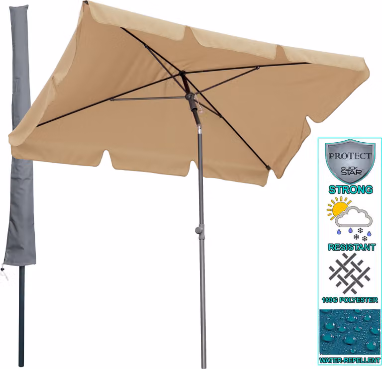 Ombrellone da balcone 200x125cm ombrellone da balcone rettangolare pieghevole ombrellone da giardino in sabbia UV 50 con copertura protettiva