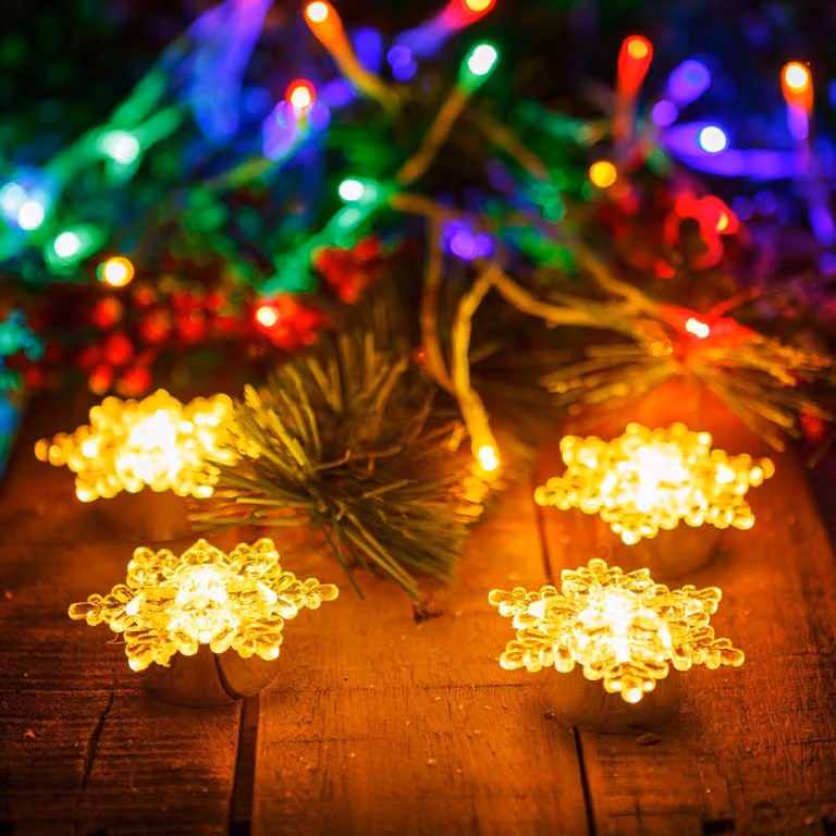 Decorazione a LED - cristallo di ghiaccio - alimentazione a batteria - confezione da 4 pezzi