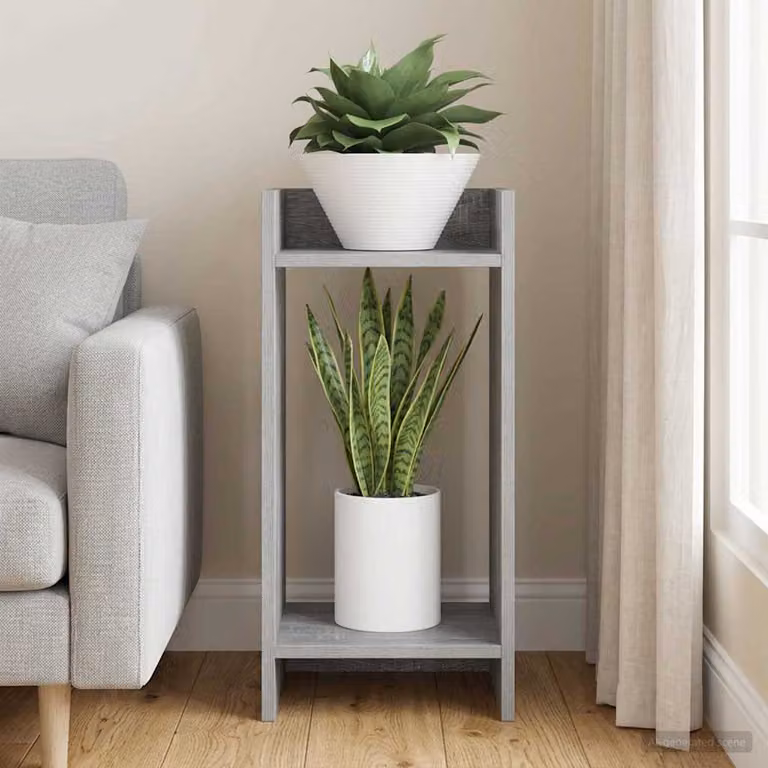 vidaXL Supporto per piante Sonoma grigio in legno MDF L/P/H: 30 x 30 x 60 cm