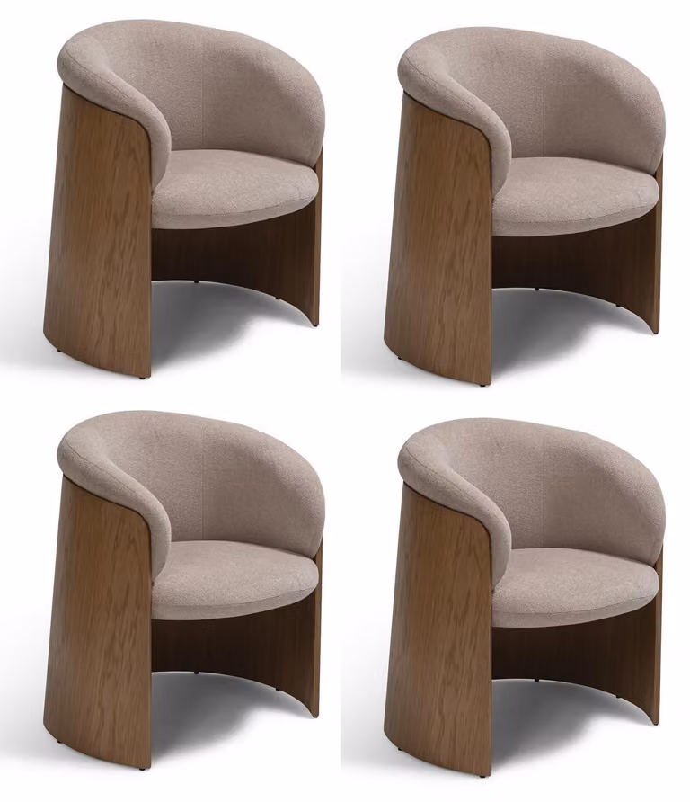 Sedie. Design moderno. Beige, grigio. Tessuto, legno. Confortevoli, di alta qualità