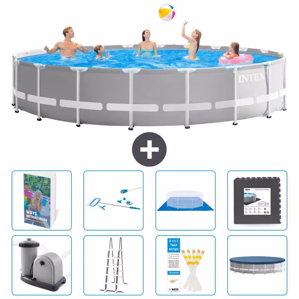 Struttura per piscina a forma di prisma - 610x132 cm - composta da 7 elementi - modello S565