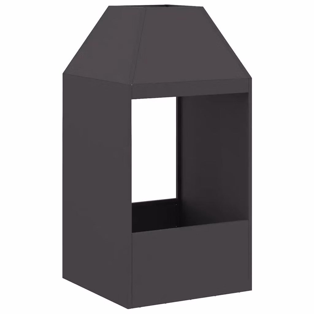 Braciere a legna vidaXL in acciaio nero, H 100 x L 50 x P 50 cm – 2