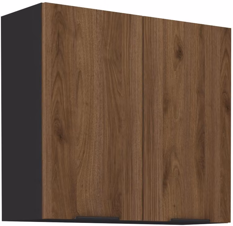 Mobile cucina superiore TOVA - larghezza 80 cm, noce okapi / nero