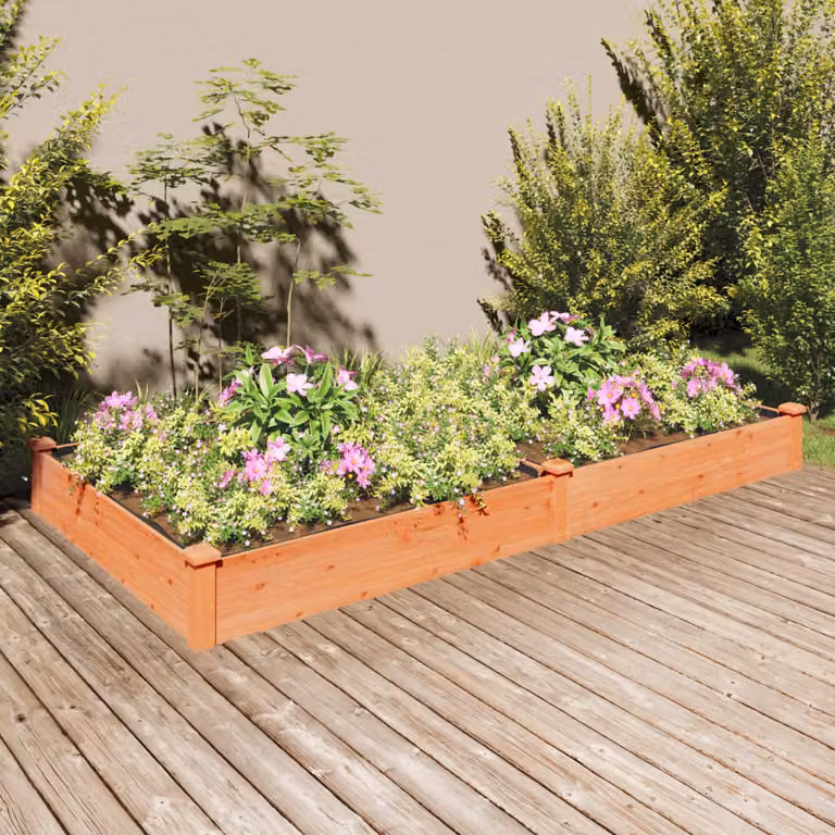 Fioriera da giardino rialzata vidaXL in legno di abete massello marrone L: 240 cm, P: 120 cm, H: 25 cm