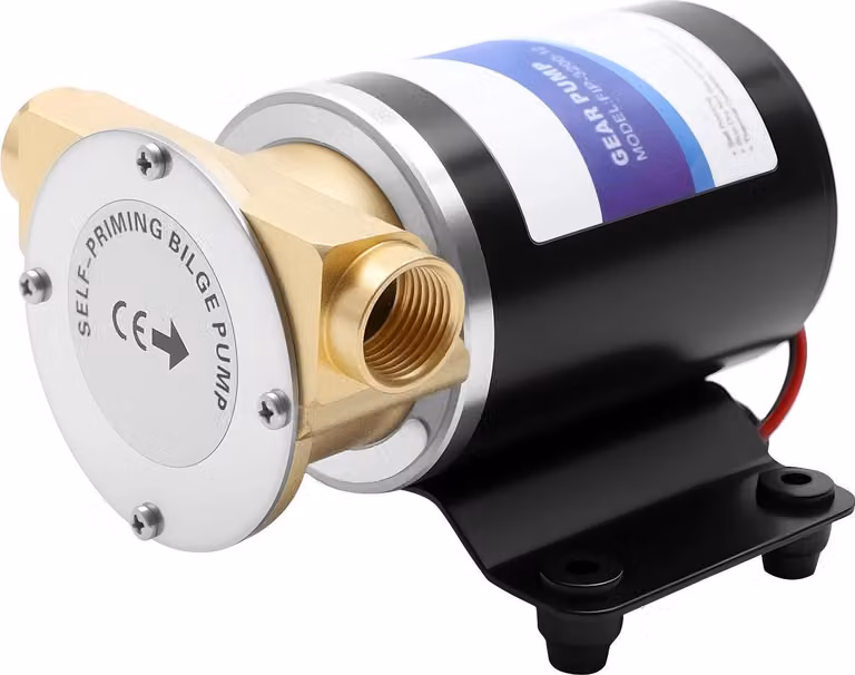 Pompa per acqua - Pompa di irrigazione DC 12V - 120 W - 30 L/min - 3 m di prevalenza - IP68 - Motore in rame puro - Ingresso/uscita 19 mm - Nero