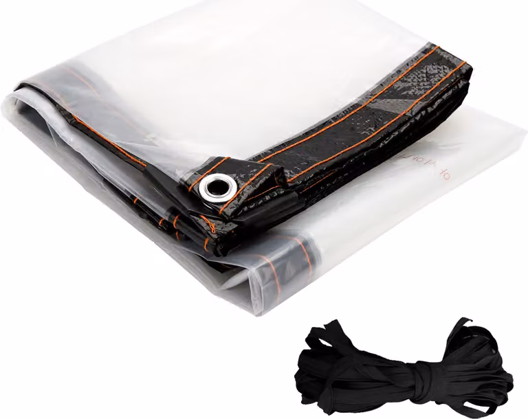 Jopassy 2 x 2 m telone trasparente impermeabile con occhielli e corda, tettoie pieghevoli, teloni, tettoie per piante, teloni resistenti alle intemperie per mobili da giardino, piante, serre e conigliere per animali domestici