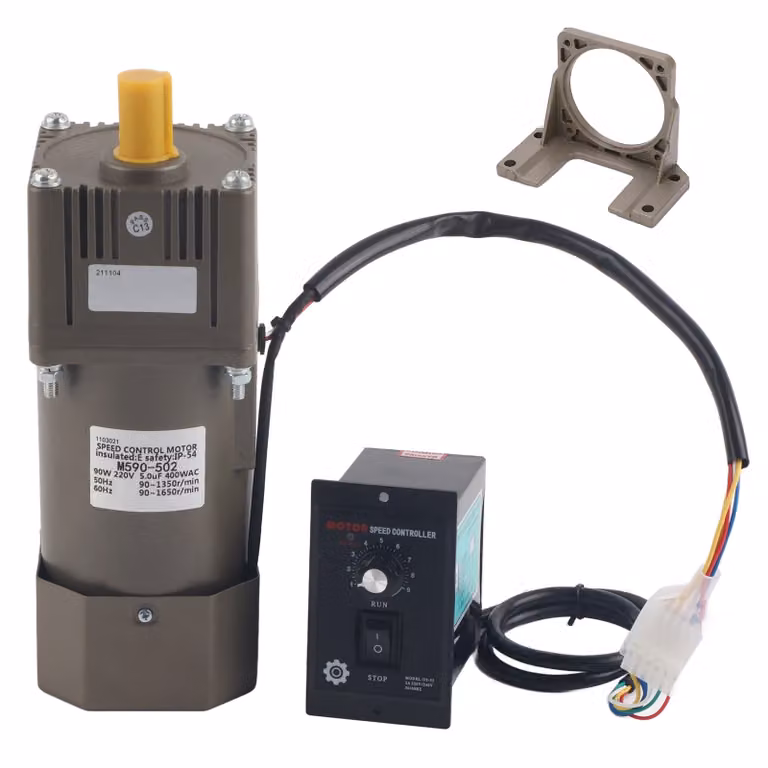 AC 220V 90W monofase Asynchronous Gear Motor Decelerazione velocità regolabile (100K)