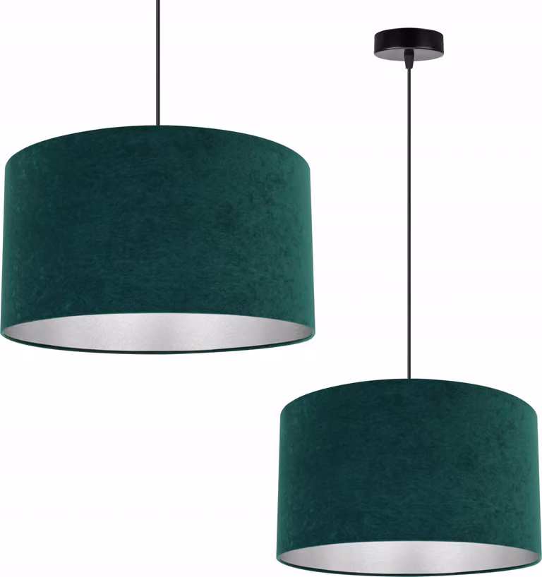 Lampada a sospensione, lampadario da soffitto, cromo, paralume in velluto