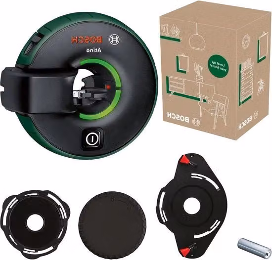 Livello laser Atino 2a gen con misuratore di corda rimovibile verde per superfici lisce e ruvide in casa e giardino