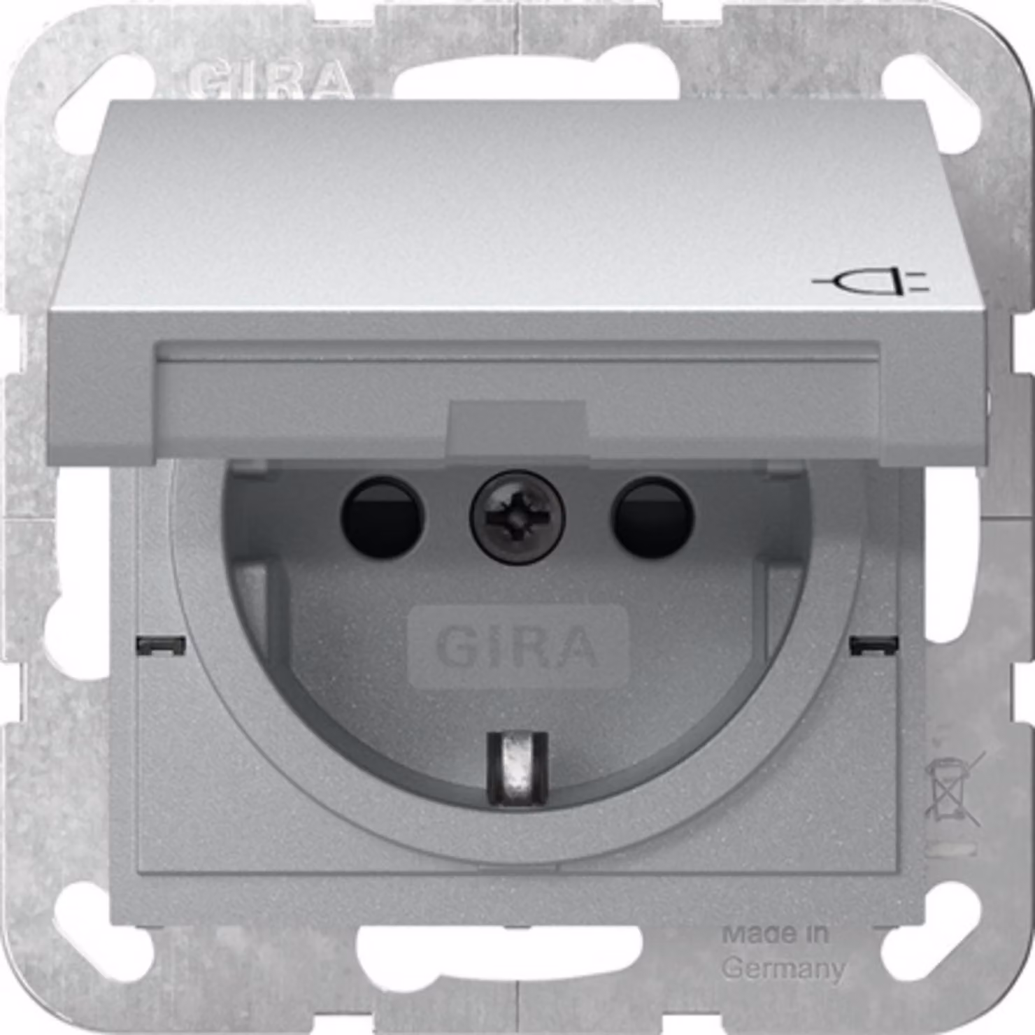 Presa SCHUKO Gira KD + SP SRK Sistema 55 F alluminio 475426