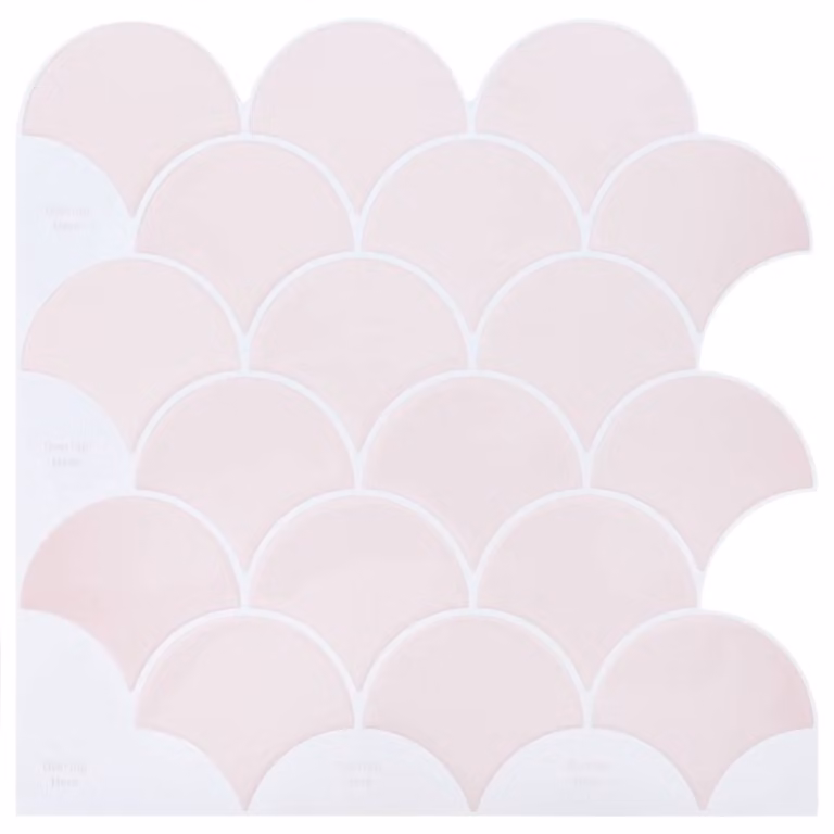 vidaXL Piastrelle a mosaico effetto scaglie di pesce rosa chiaro, set da 10 pezzi, 30 x 30 cm