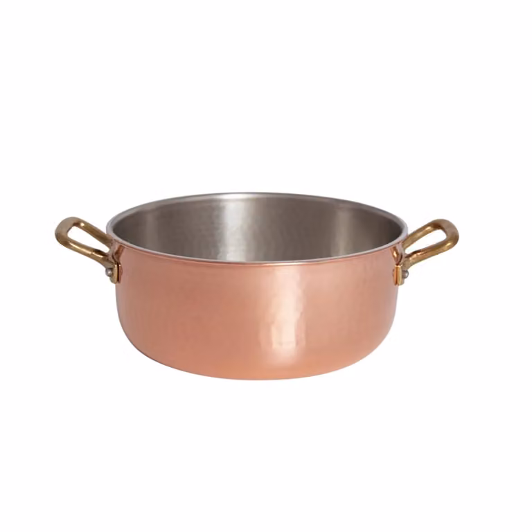Casseruola bassa in rame stagnato, diam. 36cm