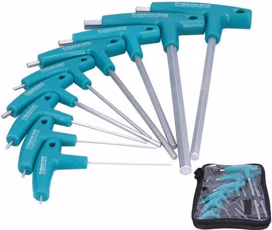 Set di chiavi a T in acciaio cromo-vanadio - 9 pezzi - Chiave a mano multifunzione - Robusta e resistente - Ideale per l'installazione di mobili