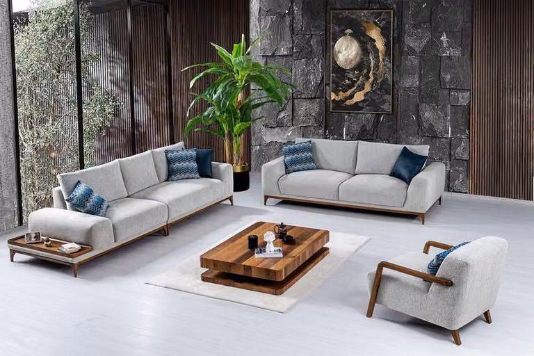 Sofa Wohnzimmergarnitur Polstergarnitur Set Sofakombination Sitzgarnitur 4+3+1