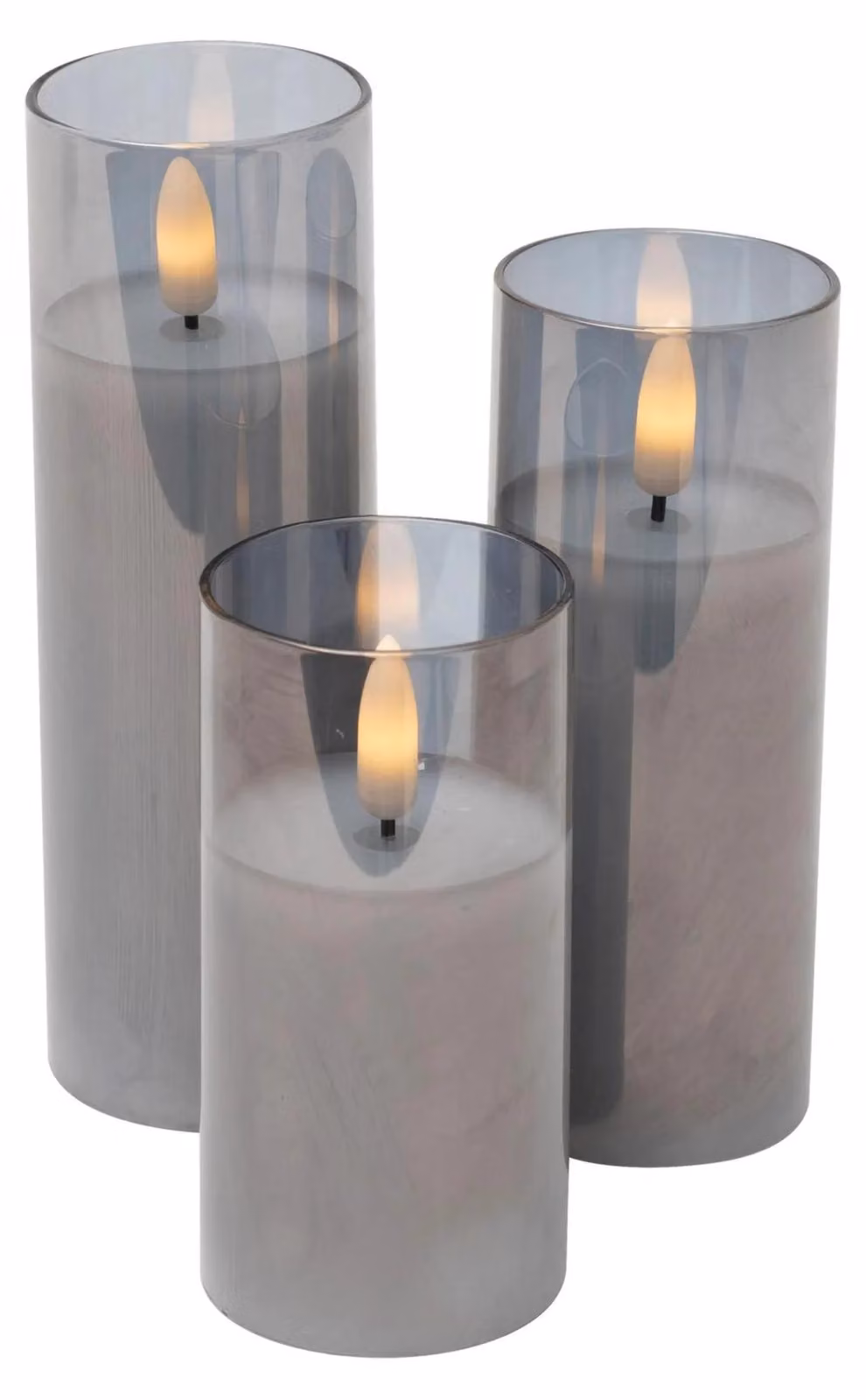 Set di 3 candele LED in vetro HOME CDS3