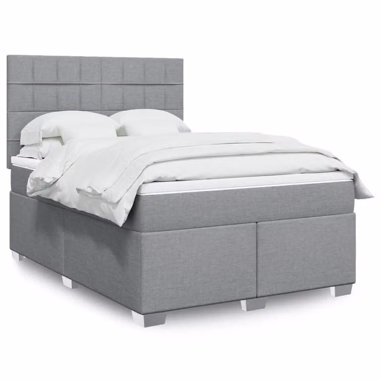 Maison Exclusive - Letto boxspring con materasso Grigio chiaro 140x200 cm Tessuto