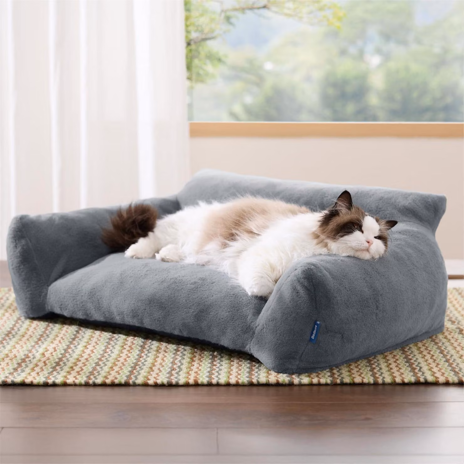 Cuccia per gatti, divano per cani, 76x51x25 cm, grigio scuro, lavabile in lavatrice, antiscivolo