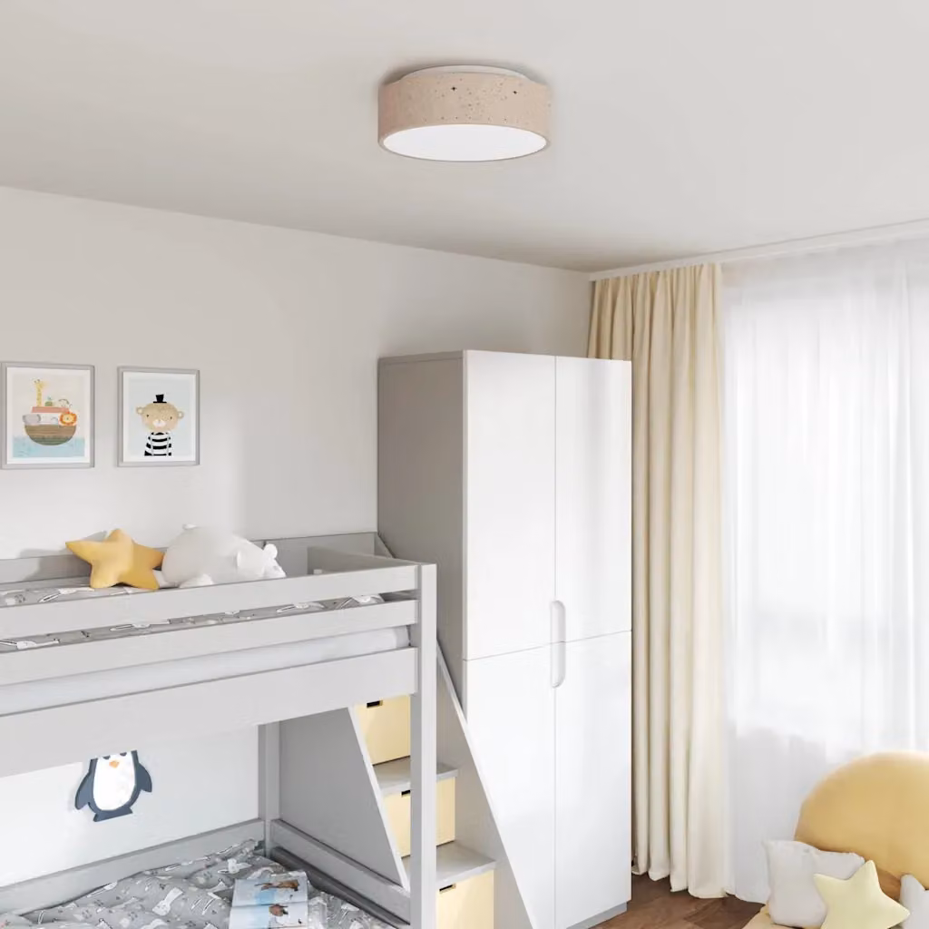 vidaXL Lampada da soffitto Talpa in tessuto beige o grigio, L/P/H: 38 x 38 x 13,5 cm