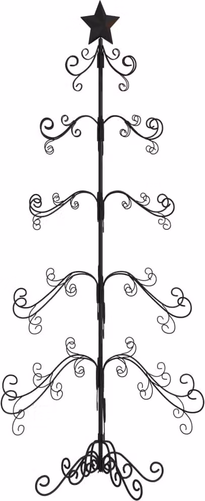 Albero di Natale Decorativo in Metallo Nero 150 cm