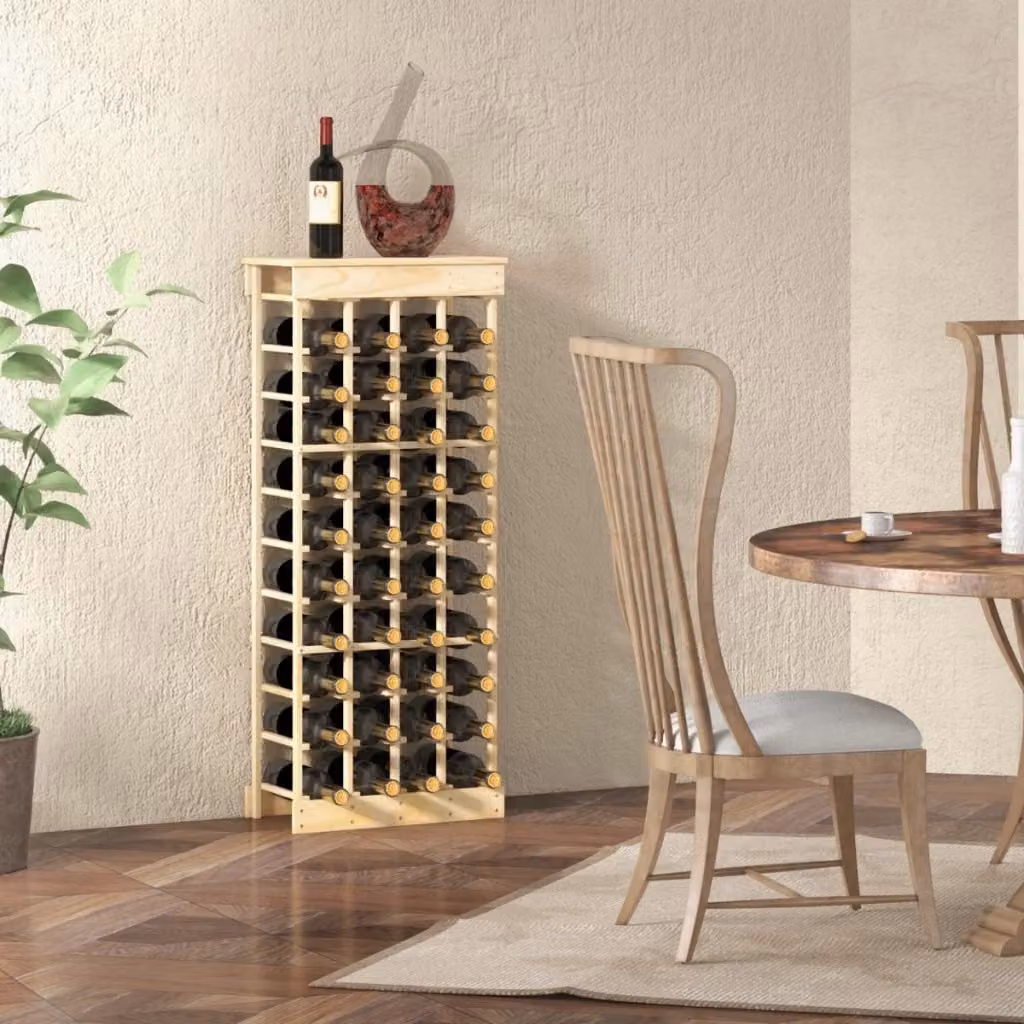 Portabottiglie in legno di pino DESIGN IN per 40 bottiglie, scaffale moderno beige e marrone L/P/H: 47 x 28 x 113 cm – 2