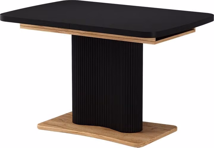 Tavolo da pranzo allungabile Vicco Fenaro Nero/Rovere dorato 120-160 x 80 cm Allungabile, Model 58008