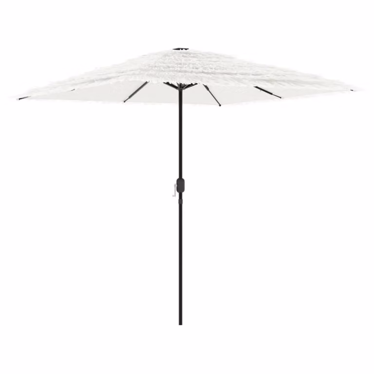 Ombrellone Giardino con Palo in Acciaio Bianco 248x248x248 cm