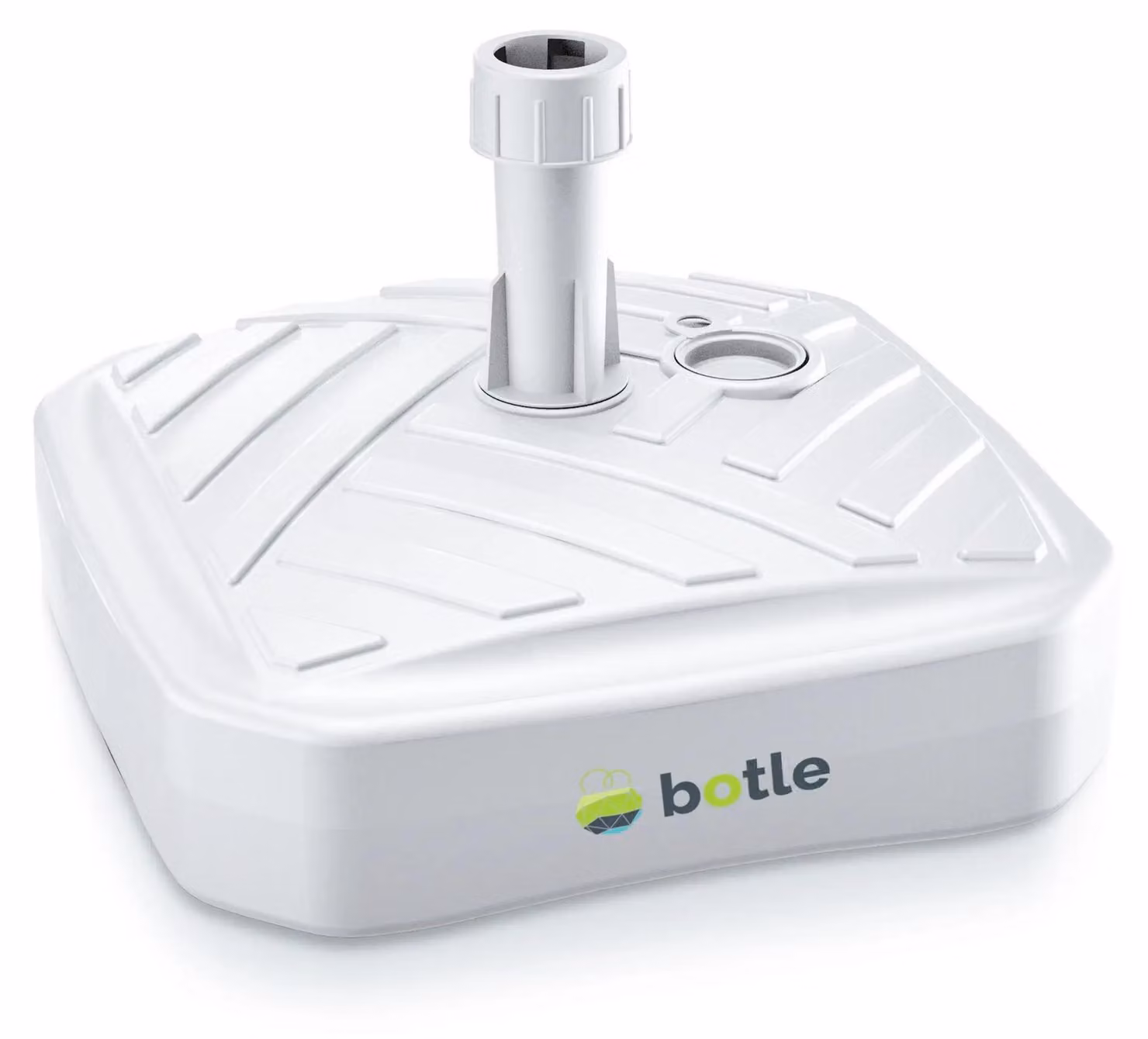 Base per ombrellone da giardino e per bandiere - Quadrata - Autoportante - Bianca