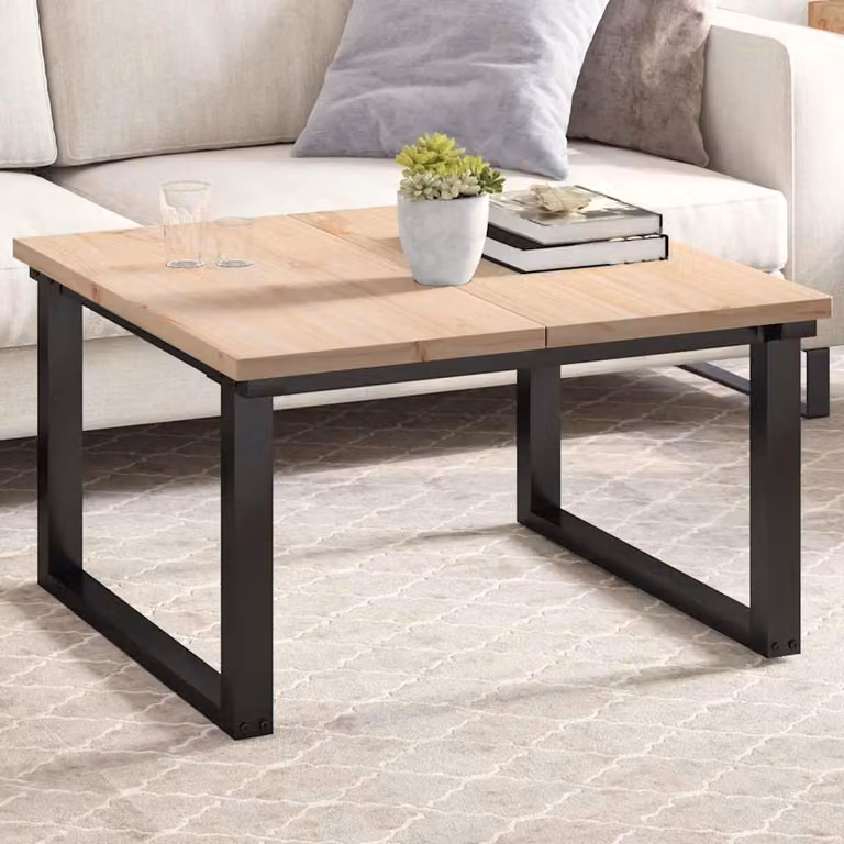 Set di 2 piani per tavolo rettangolari vidaXL in legno massello di pino marrone, L 80 cm x P 40 cm x H 2,5 cm