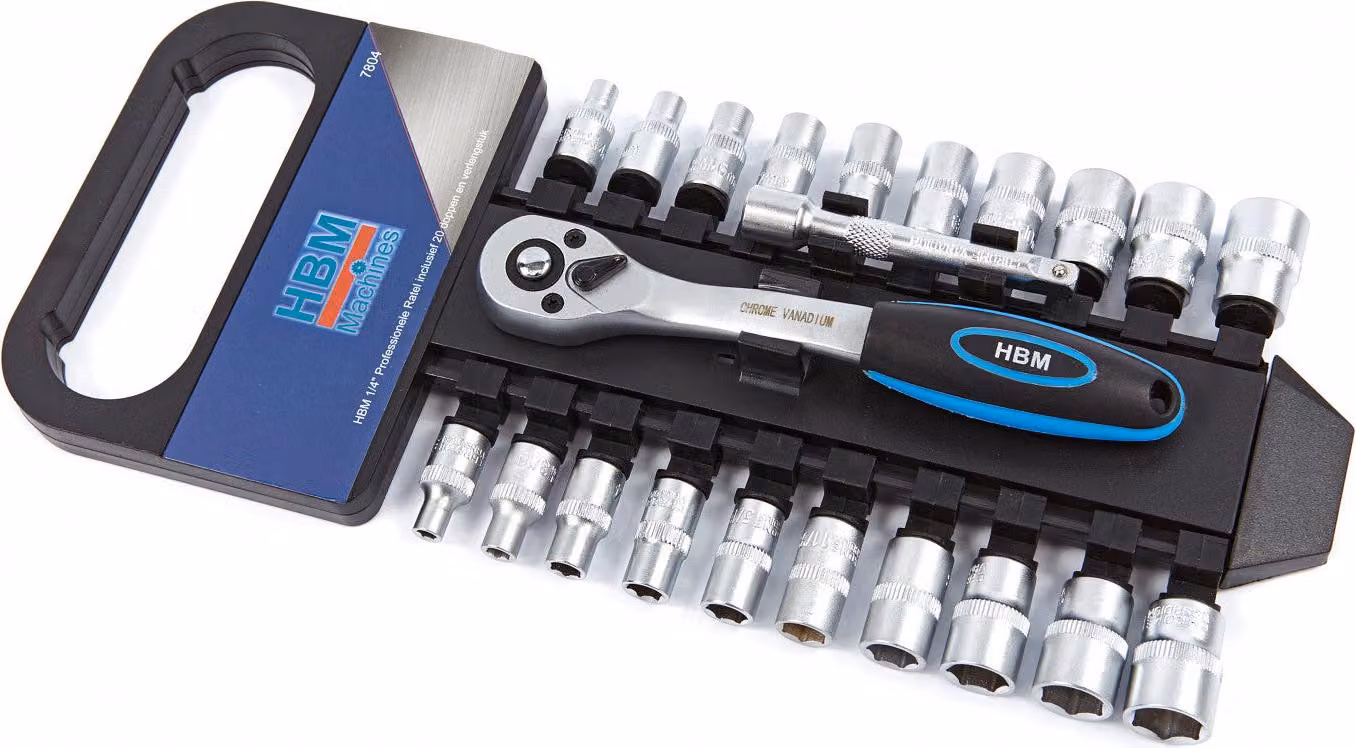 Set di chiavi a cricchetto con prolunghe da 1/4'', 20 pezzi