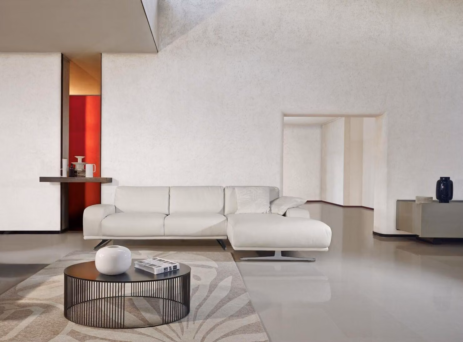Ecksofa L-Form Luxus Wohnzimmer Möbel Sofa Design Weiß Italienische Möbel
