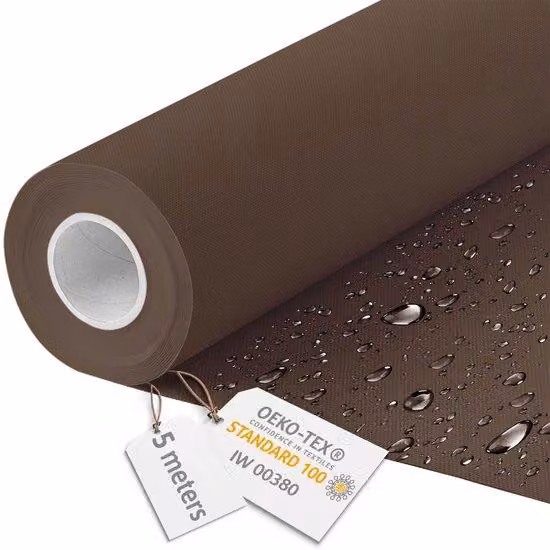 Tessuto idrorepellente per tende da sole 600D, 5 metri, marrone