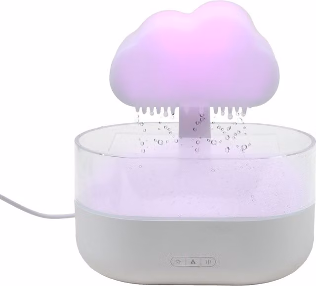 Diffusore elettrico a ultrasuoni KASANOVA bianco con luce e vano profumo, 200 ml