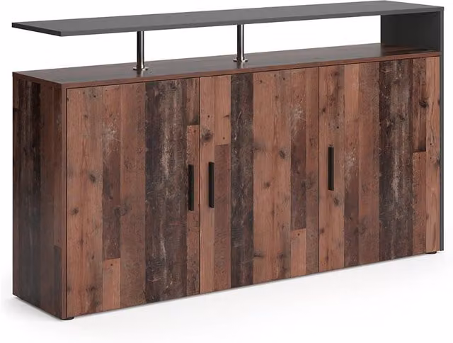 Credenza Amato Vicco in legno antico colore marrone L: 91.6 cm, P: 35 cm, H: 160 cm – 1