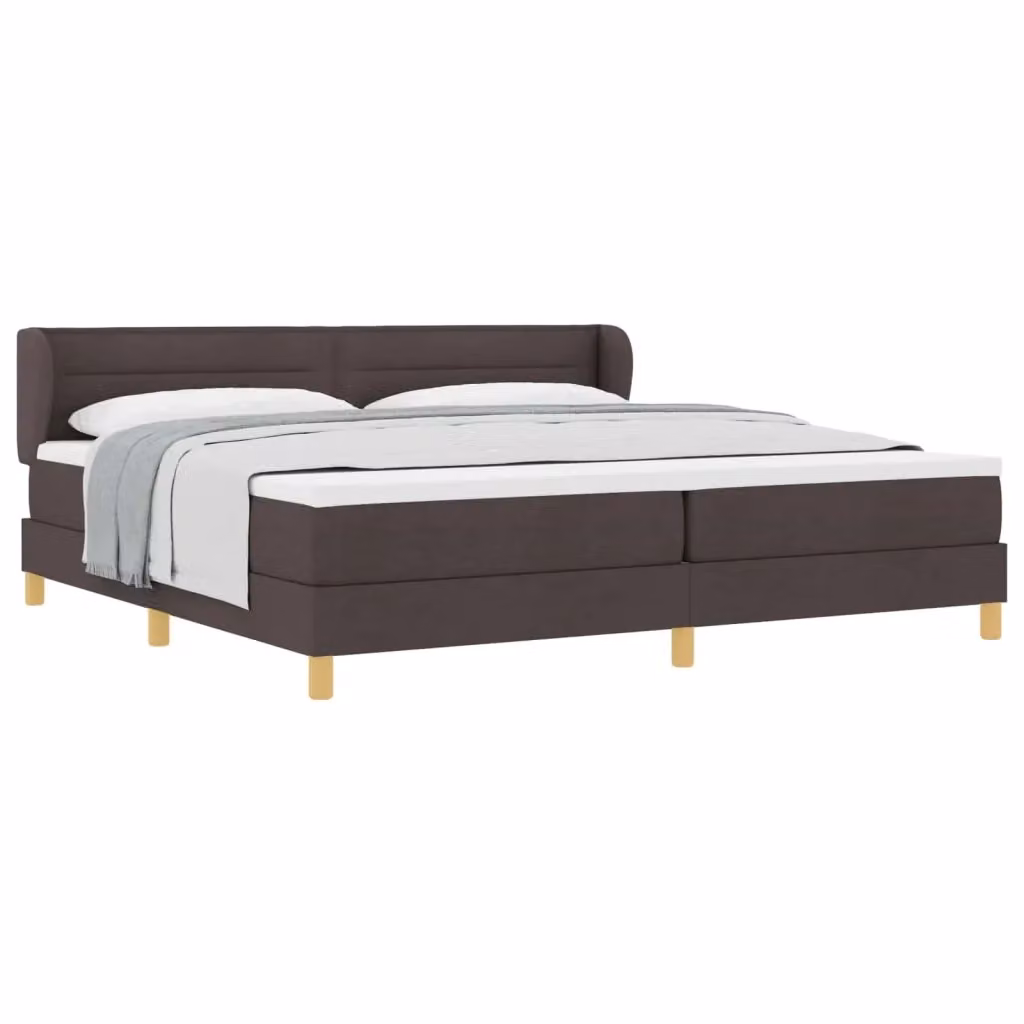 Letto moderno vidaXL con materasso a molle insacchettate in tessuto marrone L/P/H: 200 x 200 x 28 cm – 2