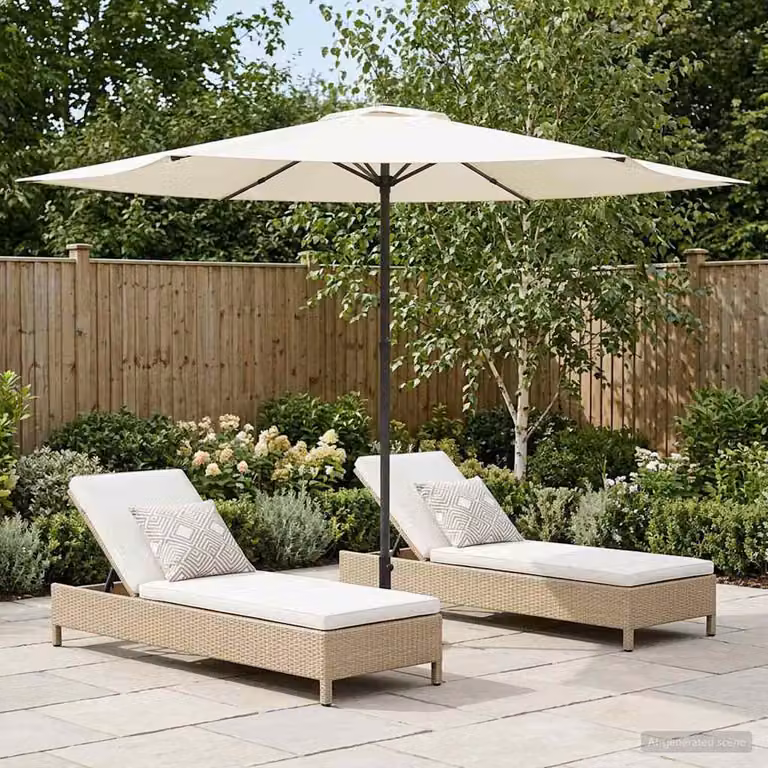 vidaXL Ombrello da giardino Rettangolare 3 x 3 m Poliestere Crema