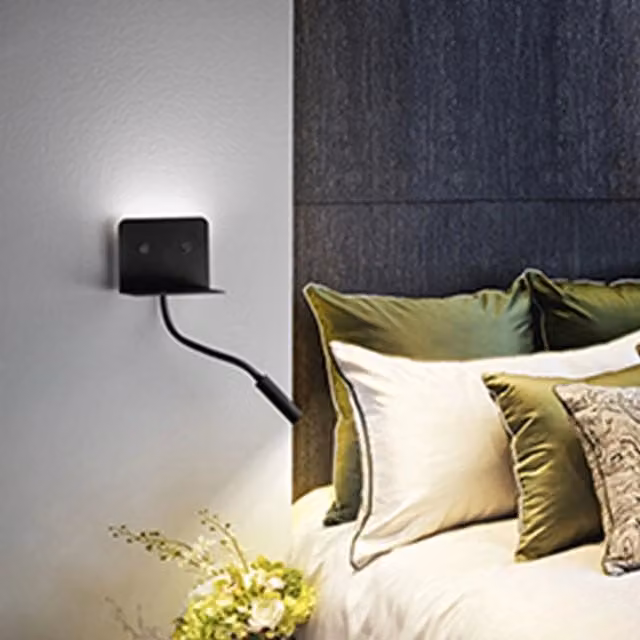 Applique Moderna Level Perenz Illumina in Metallo Nero con LED da 6W 3000K Luce Bianco Caldo e Orientabile