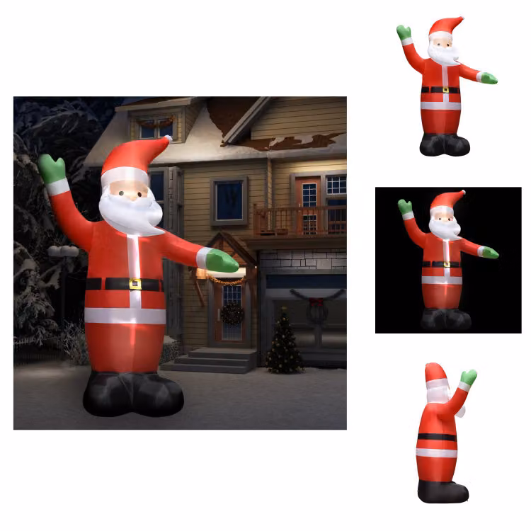 vidaXL Babbo Natale gonfiabile con LED Decorazione natalizia IP44 4,5 m - Luci di Natale